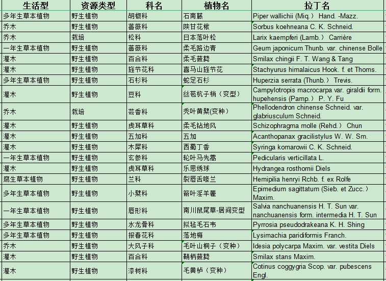 某某县药用植物名录3