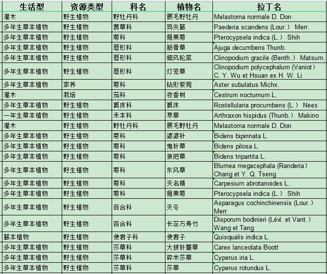 某某区药用植物名录2